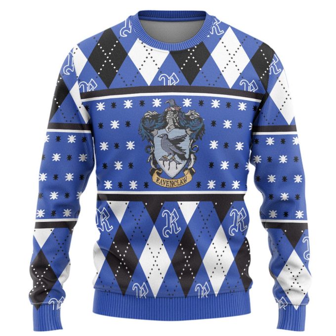 Harry Potter The Movie Ravenclaw Crest Holiday Ugly Christmas Custom Ugly Sweater