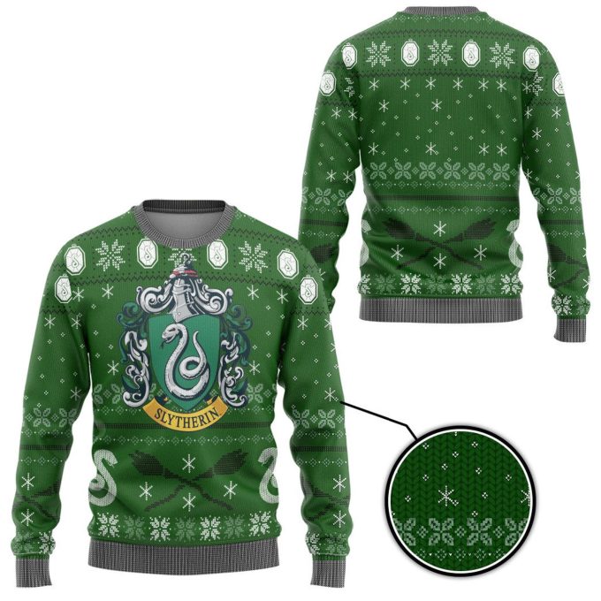 Harry Potter The Movie Slytherin Ugly Christmas Ver 2 Custom Ugly Sweater