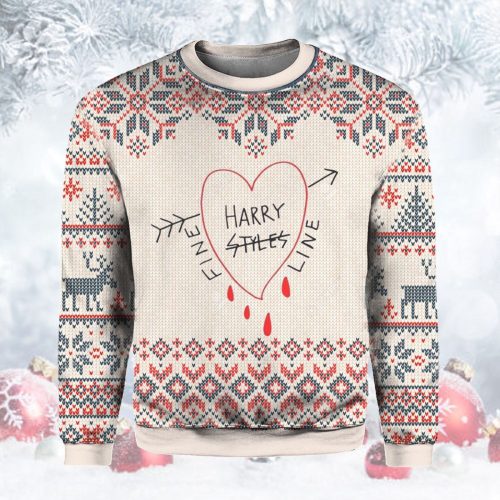 Harry Styles Fine Line Ugly Knitted Christmas Sweatshirt - Festive Xmas Sweater