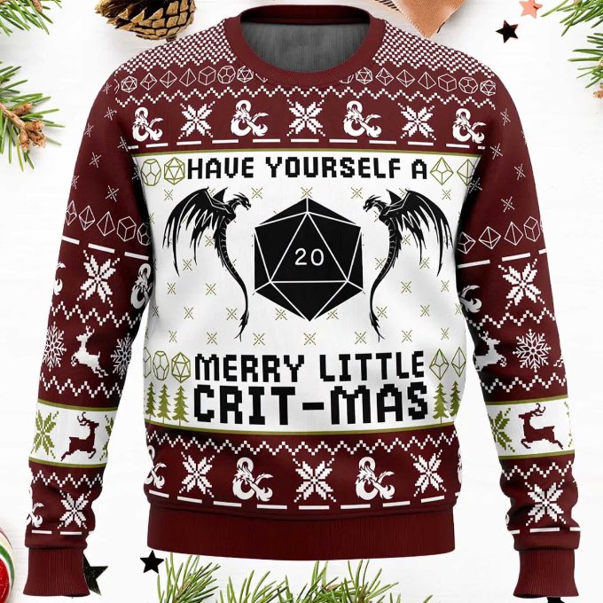 Have Yourself A Merry Little Crit-Mas Dungeons And Dragons Ugly Christmas Sweater