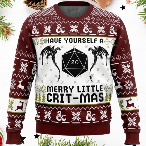 Have Yourself A Merry Little Crit-Mas Dungeons And Dragons Ugly Christmas Sweater