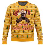Stay Festive with Heart Ablaze Rengoku Demon Slayer Christmas Sweater – Perfect for Anime Fans!