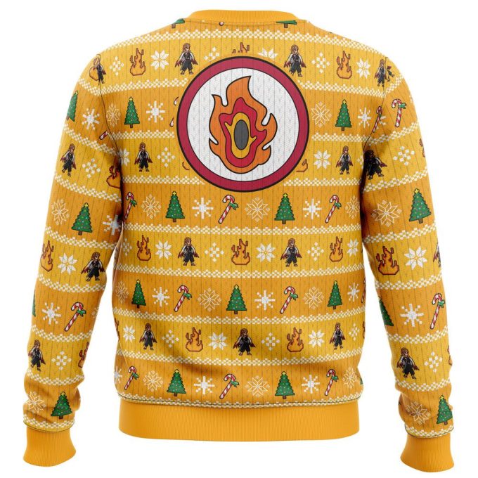 Stay Festive with Heart Ablaze Rengoku Demon Slayer Christmas Sweater – Perfect for Anime Fans!
