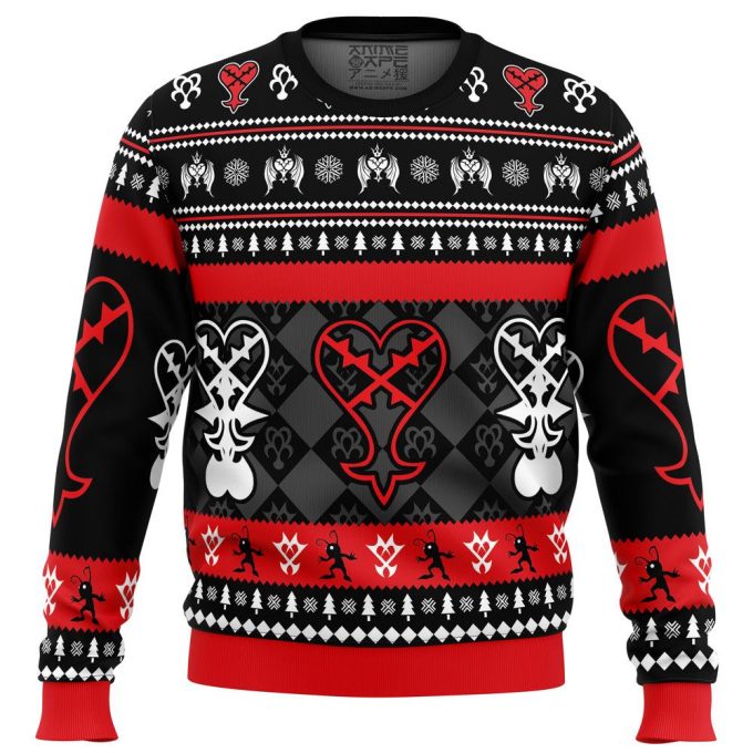 Get Festive with Heartless Christmas: Kingdom Hearts Ugly Sweater Print!