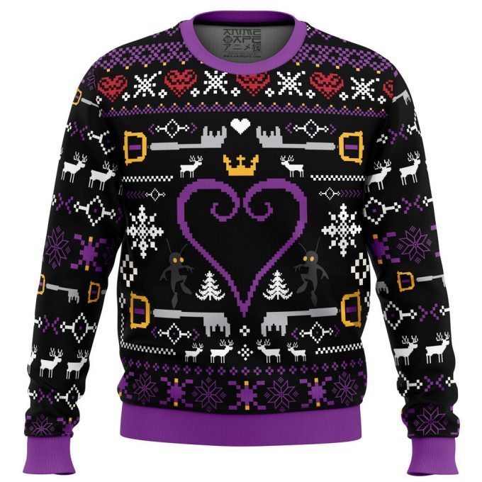 Hearts Kingdom Hearts Ugly Christmas Sweater: Festive and Fun Gaming Apparel