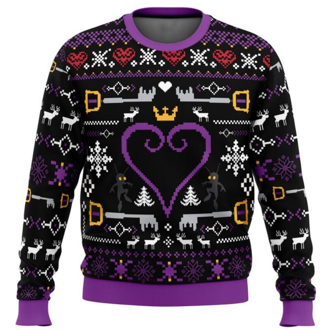 Hearts Kingdom Hearts Ugly Christmas Sweater: Festive & Fun Design for Holiday Celebrations!
