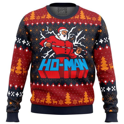 Ho-Man Santa Claus Ugly Christmas Sweater: Festive & Fun Holiday Apparel
