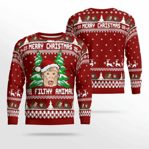 Get Festive with Home Alone Merry Christmas Ya Filthy Animal Ugly Sweater - Perfect Christmas Gift!