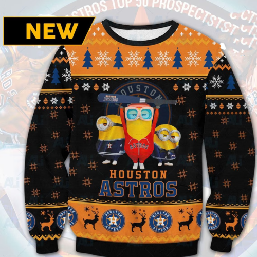 Houston Astros Minion Ugly Christmas Sweater – Funny Gift for Him Her Festive & Stylish Ugly Sweater