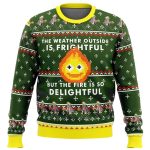 Delightfully Ugly Christmas Sweater: Calcifer Fire Design from Howl s Moving Castle