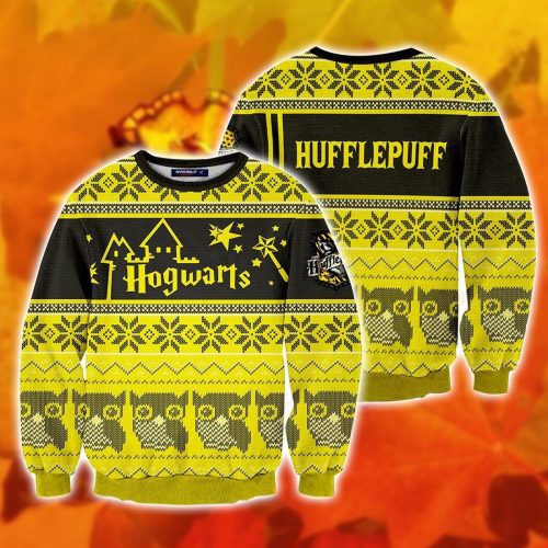 Hufflepuff Harry Potter Ugly Christmas Sweater, All Over Print Sweatshirt