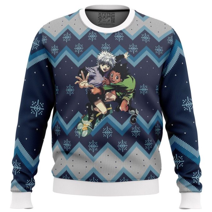 Hunter X Hunter Gon and Killua Ugly Christmas Sweater: Festive Anime Merch for Fans!