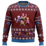 Hunter X Hunter Ugly Christmas Sweater with Sprites Print – Festive Anime Apparel