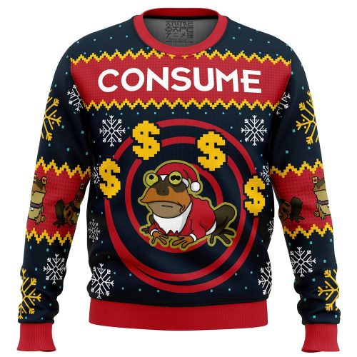 Hypnotoad Consume Futurama Ugly Christmas Sweater - Unique Holiday Apparel with Futurama Twist