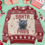 I Believe in Santa Paws Ugly Sweater – Personalized Christmas Gift for Dog Mom Cat Mom & Pet Lovers