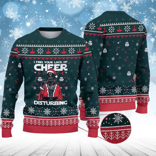 Funny I Find Your Lack Of Cheer Disturbing Ugly Christmas Sweater – Spread Festive Joy!