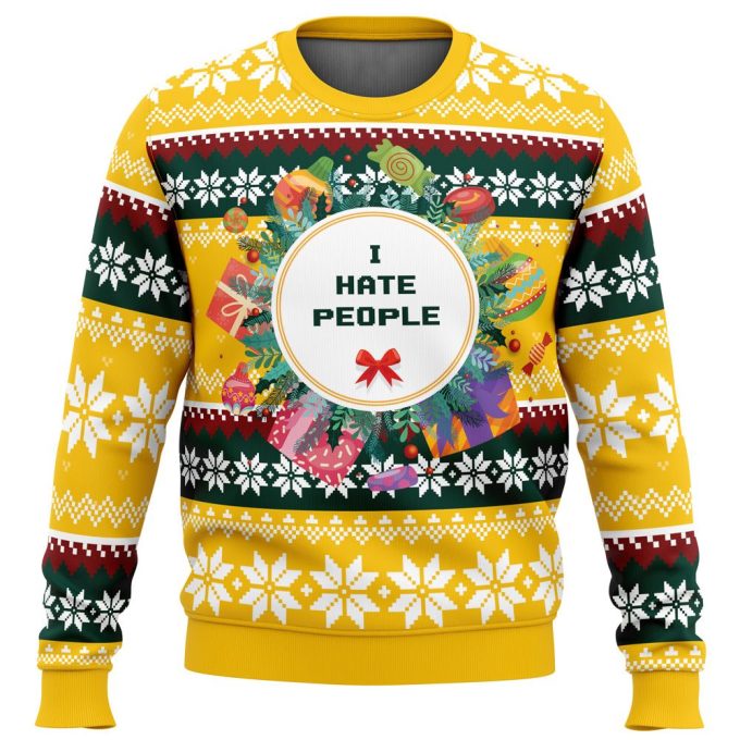 I Hate People Parody Ugly Christmas Sweater – Festive and Fun Holiday Attire