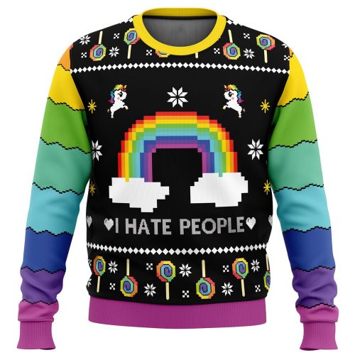 I Hate People Ugly Christmas Sweater - Festive & Funny Holiday Apparel