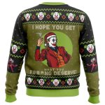 I Hope You Get What You Deserve Joker Ugly Christmas Sweater – DC Comics Festive Apparel