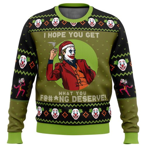 Joker DC Comics Ugly Christmas Sweater - Get What You Deserve!