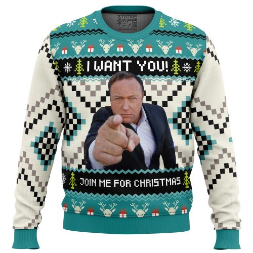 I Want You Alex Jones Ugly Christmas Sweater - Unique and Festive Holiday Attire