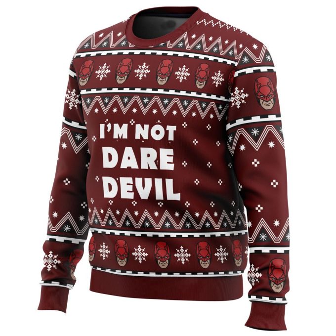 I m Not Daredevil Marvel Ugly Christmas Sweater – Festive Superhero Holiday Attire