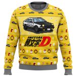 Rev Up Your Style with Initial D Classic Toyota Ugly Christmas Sweater!