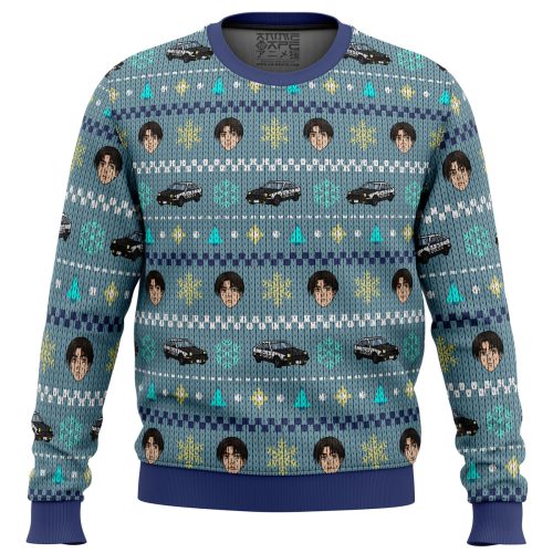 Rev Up Your Christmas with Initial D Takumi Fujiwara Ugly Sweater - Perfect for JDM Fans!
