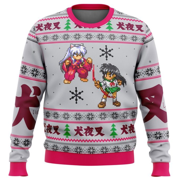 Inuyasha & Kagome Alt Ugly Christmas Sweater: Festive Anime-themed Holiday Attire
