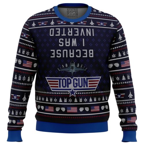 Inverted Top Gun Ugly Christmas Sweater: Stay Stylish with a Unique Twist!