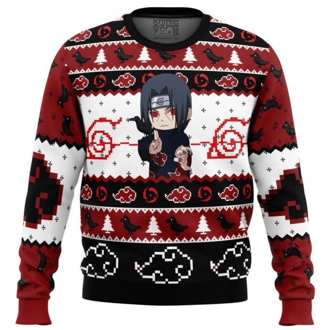 Itachi Uchiha Chibi Akatsuki Naruto Ugly Christmas Sweater: Festive Anime Apparel