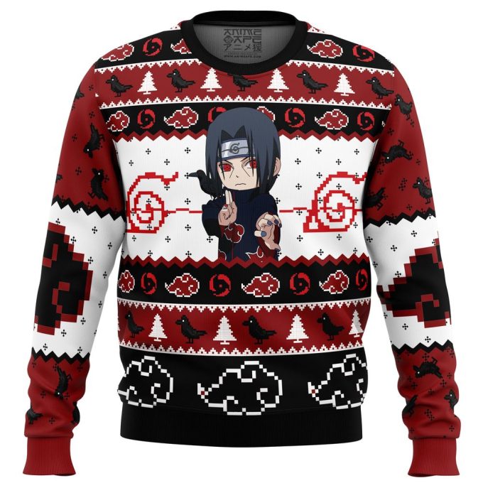 Itachi Uchiha Chibi Akatsuki Naruto Ugly Christmas Sweater: Festive Anime Apparel