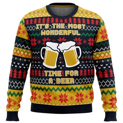 Get Festive with It s The Most Wonderful Time Beer Parody Ugly Christmas Sweater