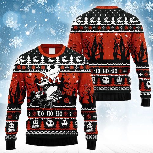 Spooky Jack Skellington & Zero Ugly Sweater - Nightmare Before Christmas