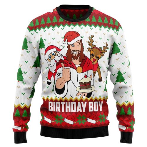 Jesus Birthday Boy Sweater - Ugly Christmas Unisex Sweater