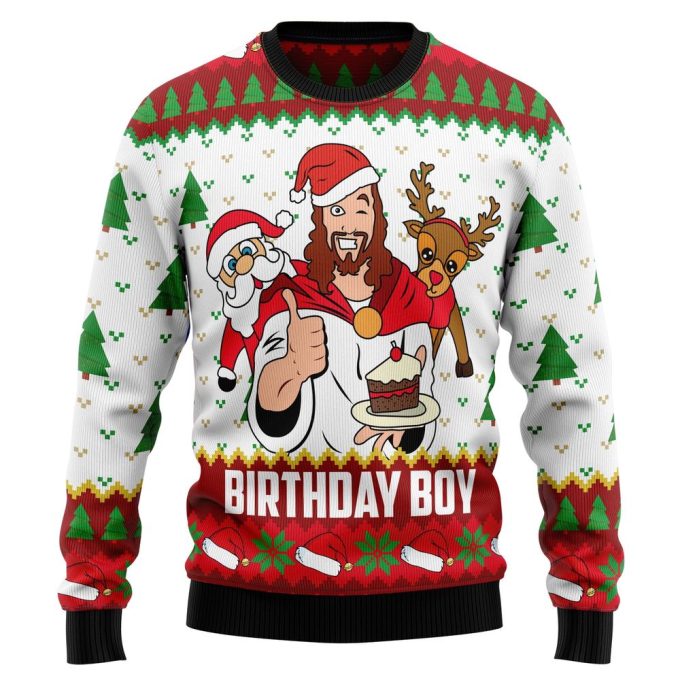 Jesus Birthday Boy Sweater – Ugly Christmas Unisex Sweater
