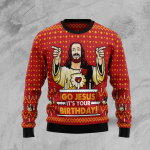 Get Festive with Jesus Birthday Ugly Christmas Sweater – Perfect Holiday Attire!