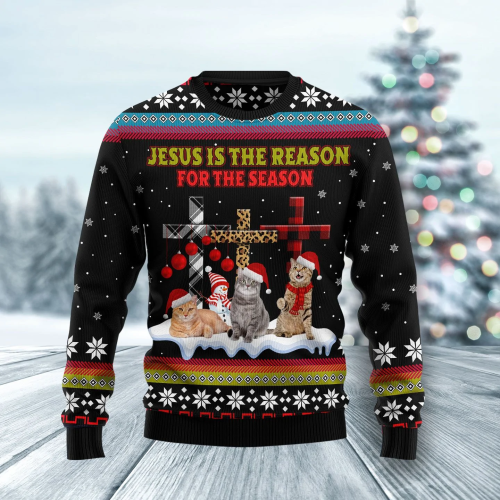 Spread Festive Cheer with Jesus-themed Ugly Christmas Sweater