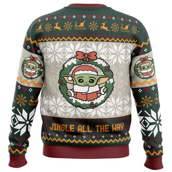 Jingle All The Way Mandalorian Star Wars Ugly Christmas Sweater – Festive and Fun Holiday Apparel