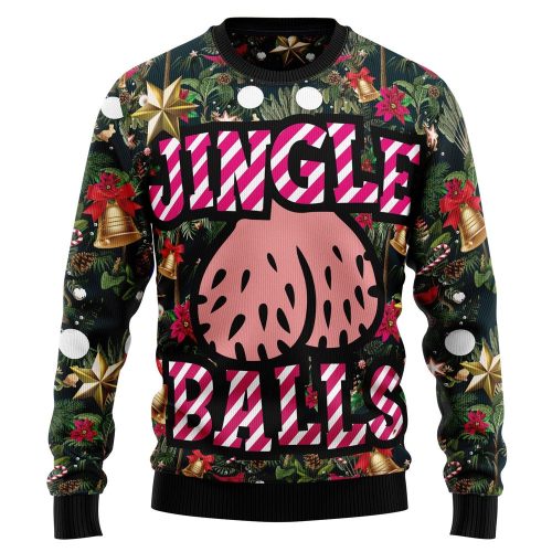 Jingle Balls Christmas Graphic Sweater - Ugly Lover Xmas Sweater Gift