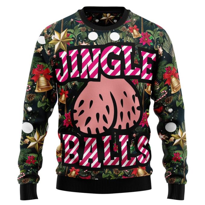 Jingle Balls Christmas Graphic Sweater – Ugly Lover Xmas Sweater Gift