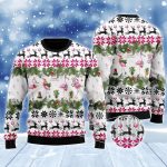 Jingle Bells & Pink Flamingo Ugly Sweater: Festive Christmas Apparel