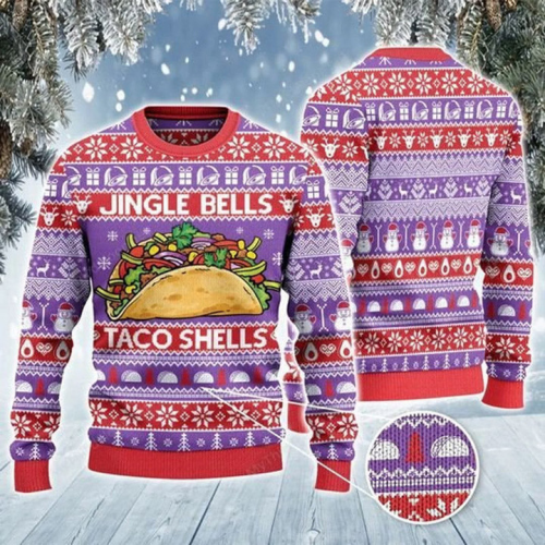 Jingle Bells Taco Shells Christmas Sweater: Festive & Fun Holiday Apparel