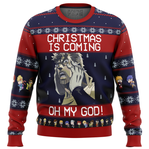 Jojo s Bizarre Adventure Joseph Joestar Ugly Christmas Sweater – Oh My God Design