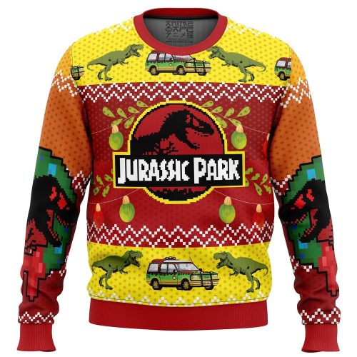 Roar into the Holidays with Jurassic Park Ugly Christmas Sweater!