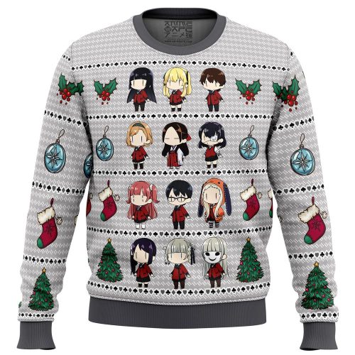 Kakegurui Chibi Gamblers Ugly Christmas Sweater: Festive Anime Fashion for the Holidays!