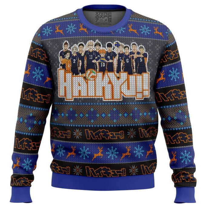 Get Festive with Karasuno High Haikyuu Ugly Christmas Sweater – Perfect for Anime Fans!