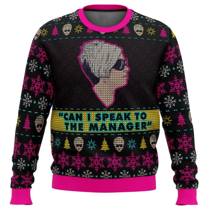 Get Festive with Karen Talks to Manager Ugly Christmas Sweater – Perfect Holiday Meme Apparel!