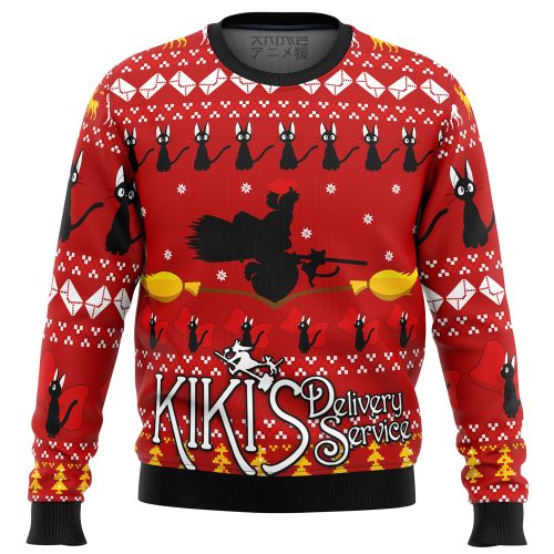 Get Festive with Kiki’s Delivery Service Ugly Christmas Sweater – Limited Edition Joy for Anime Fans!