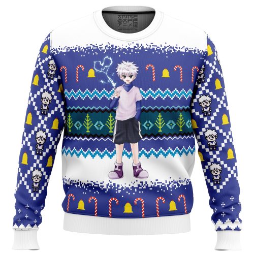 Get Festive with Killua Zoldyck Hunter X Hunter Ugly Christmas Sweater!